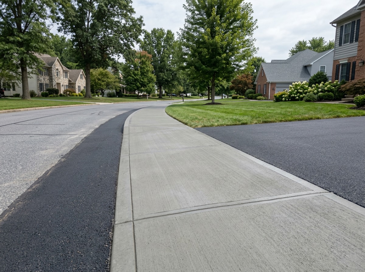 finished concrete curb installation along a driveway near Cheswick, PA